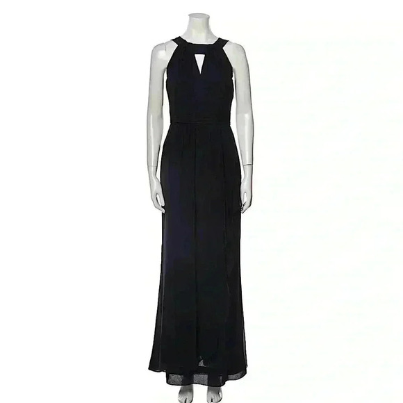 Badgley mischka Collection Navy blue Silk chiffon dress​ - Picture 1 of 10
